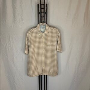 Quiksilver Men's‎ Beige Checkered Button Down Shirt